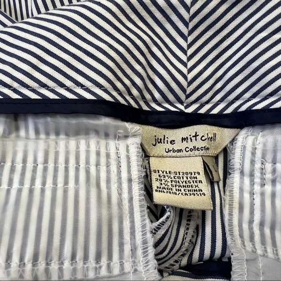 Julie Mitchell Urban Collection Capri Blue and White Stripe Pants Size 4 - Picture 10 of 12